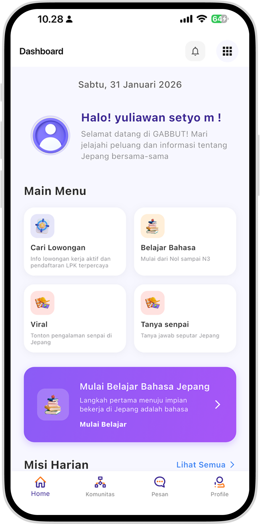 Gabbut App Dashboard